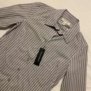 Banana Republic purple and white button up shirt
